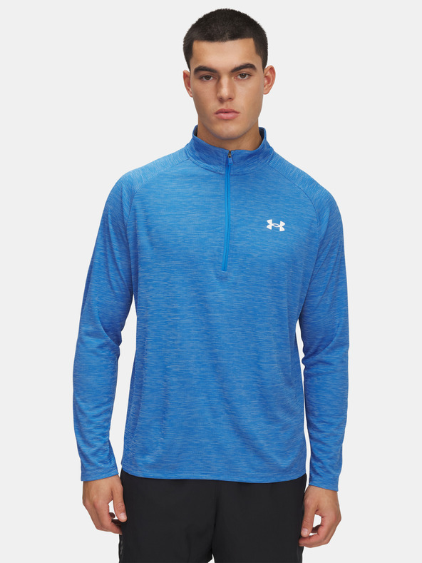 Under Armour Pánske tričko Under Armour UA Tech Textured 1/2 Zip-BLU