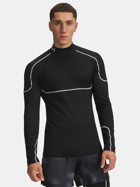 Under Armour Pánske tričko Under Armour Cold Weather Grid LS Mock-BLK