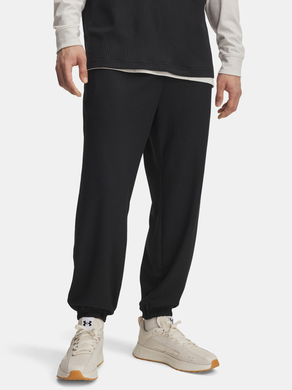 Under Armour Pánske tepláky Under Armour UA Rival Waffle Jogger-BLK
