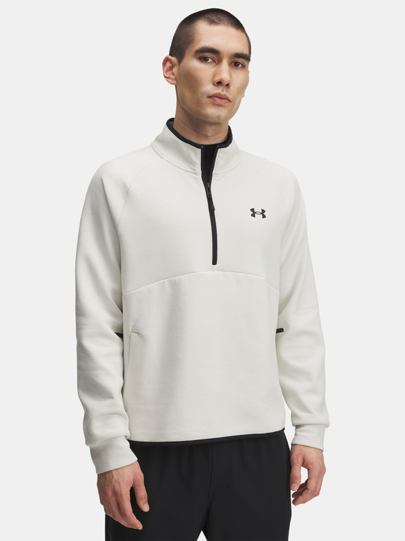 Under Armour Pánska mikina Under Armour UA Unstoppable Flc Half Zip-WHT