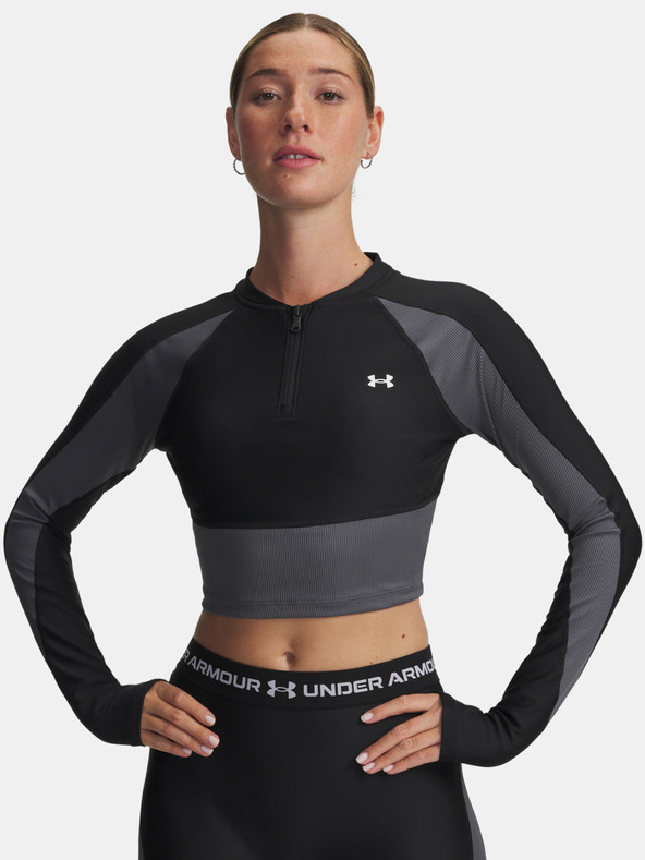 Under Armour Dámske tričko Under Armour UA HG Rib 1/4 Zip-BLK