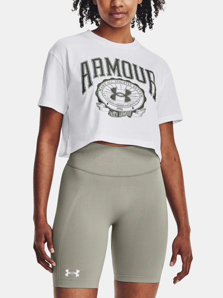 Under Armour Dámske tričko Under Armour UA COLLEGIATE CREST CROP SS