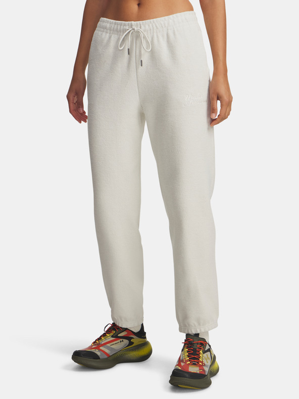 Under Armour Dámske tepláky Under Armour Icon Terry Varsity Jogger-WHT
