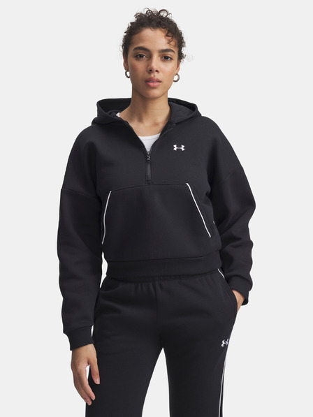 Under Armour Dámska mikina Under Armour Rival Flc Piped HZ Hoodie-BLK