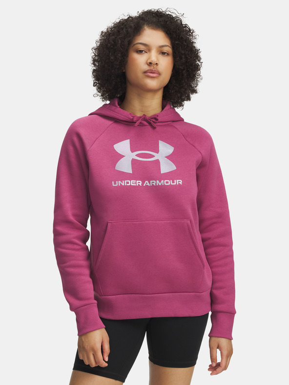 Under Armour Dámska mikina Under Armour UA Rival Flc Shimmer Hdy-RED