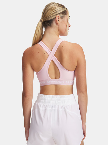 Under Armour Dámska podprsenka Under Armour Crossback Mid Bra-PNK