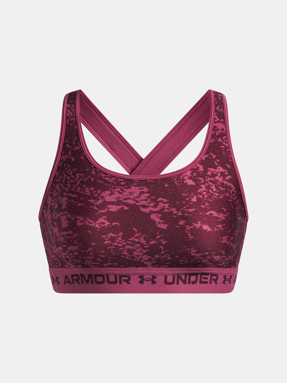 Under Armour Dámska podprsenka Under Armour Crossback Mid Print-RED