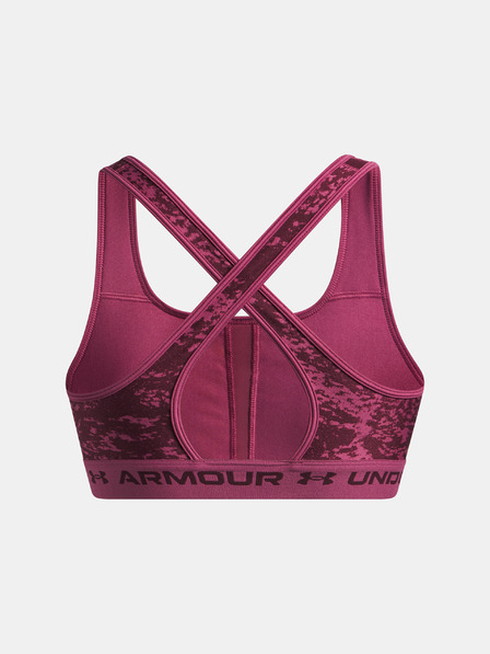 Under Armour Dámska podprsenka Under Armour Crossback Mid Print-RED