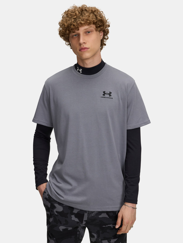 Under Armour Pánske tričko Under Armour UA M LOGO EMB HEAVYWEIGHT SS-GRY