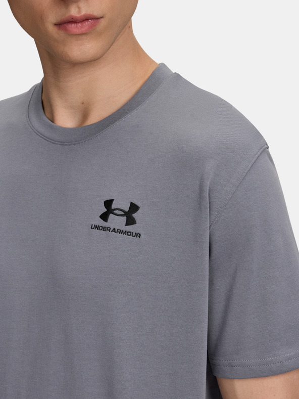 Under Armour Pánske tričko Under Armour UA M LOGO EMB HEAVYWEIGHT SS-GRY
