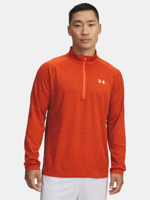 Under Armour Pánske tričko Under Armour UA Tech Textured 1/2 Zip-ORG