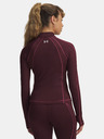 Under Armour Dámske tričko Under Armour UA ColdGear Textured 1/2 Zip-RED