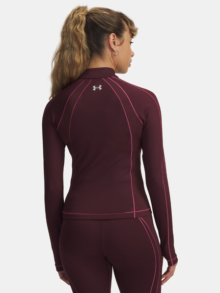 Under Armour Dámske tričko Under Armour UA ColdGear Textured 1/2 Zip-RED