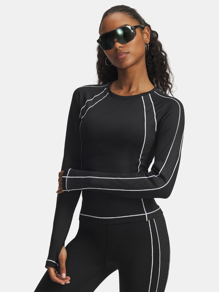 Under Armour Dámske tričko Under Armour UA ColdGear Textured Crew-BLK