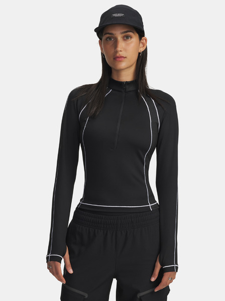 Under Armour Dámske tričko Under Armour UA ColdGear Textured 1/2 Zip-BLK
