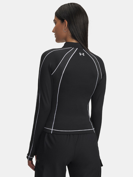 Under Armour Dámske tričko Under Armour UA ColdGear Textured 1/2 Zip-BLK