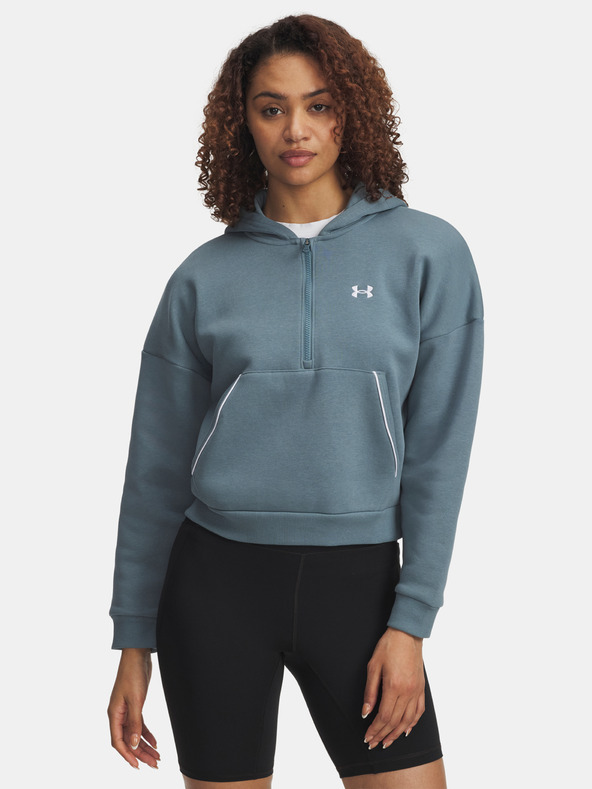 Under Armour Dámska mikina Under Armour Rival Flc Piped HZ Hoodie-BLU