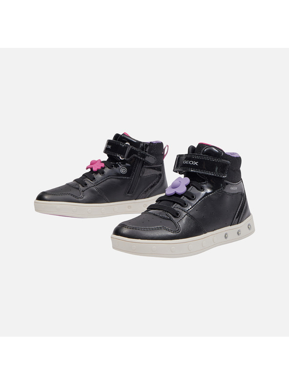 Geox Čierne dievčenské tenisky Geox Skylin
