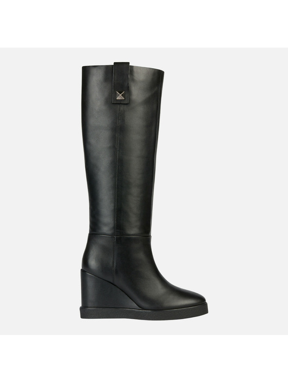 Geox Čierne dámske čižmy Geox Wedge