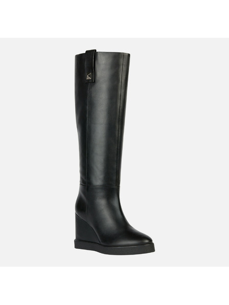 Geox Čierne dámske čižmy Geox Wedge