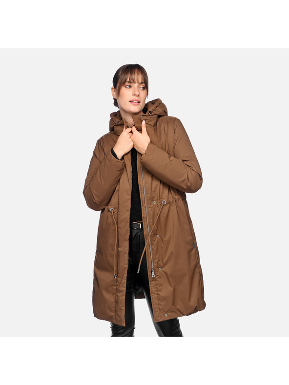 Geox Hnedý dámsky kabát Geox Eleana