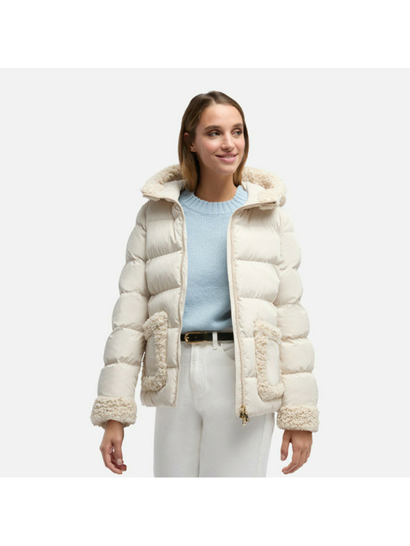 Geox Krémová dámska páperová bunda Geox Vilde