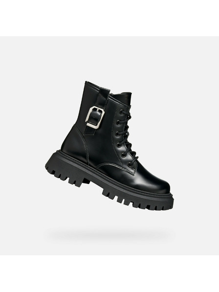 Geox Čierna dievčenská členková obuv Geox Maquinnens