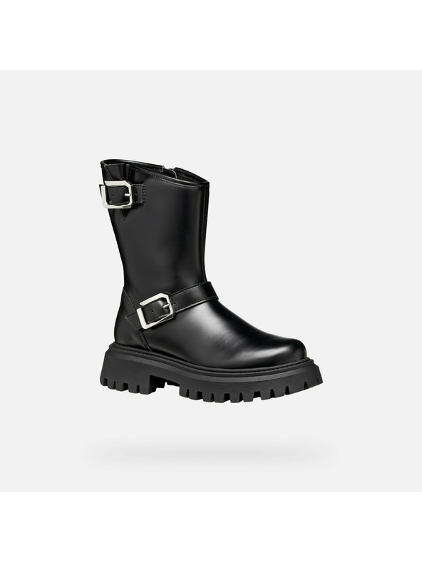 Geox Čierna dievčenská členková obuv Geox Maquinnens