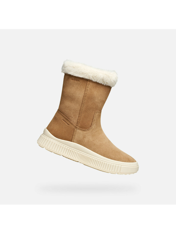 Geox Hnedá dievčenská zimná obuv Geox Laquinny WPF