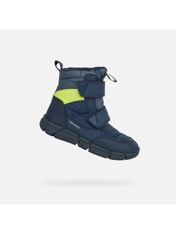 Geox Tmavo modrá chlapčenská zimná obuv Geox Flexyper Boy B ABX