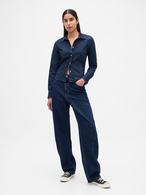 GAP Džínsová crop košeľa GAP