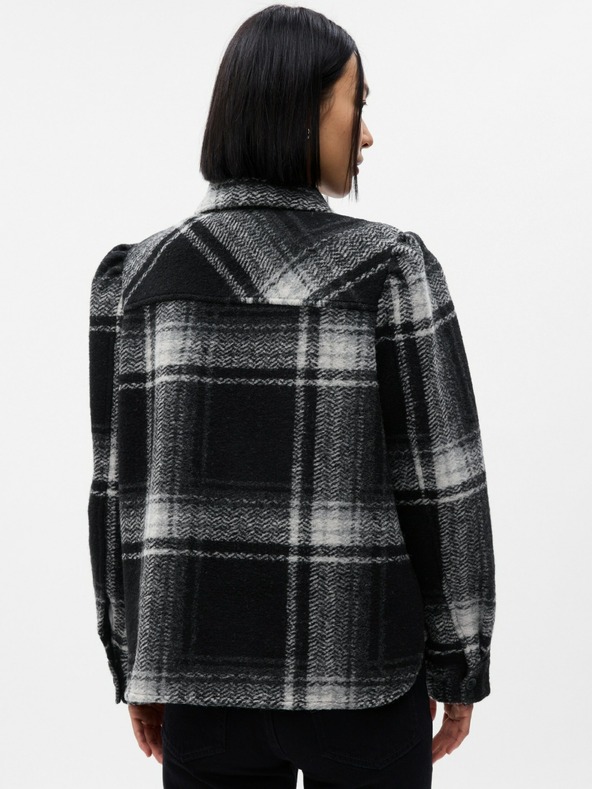 GAP Vlnená košeľová crop bunda GAP