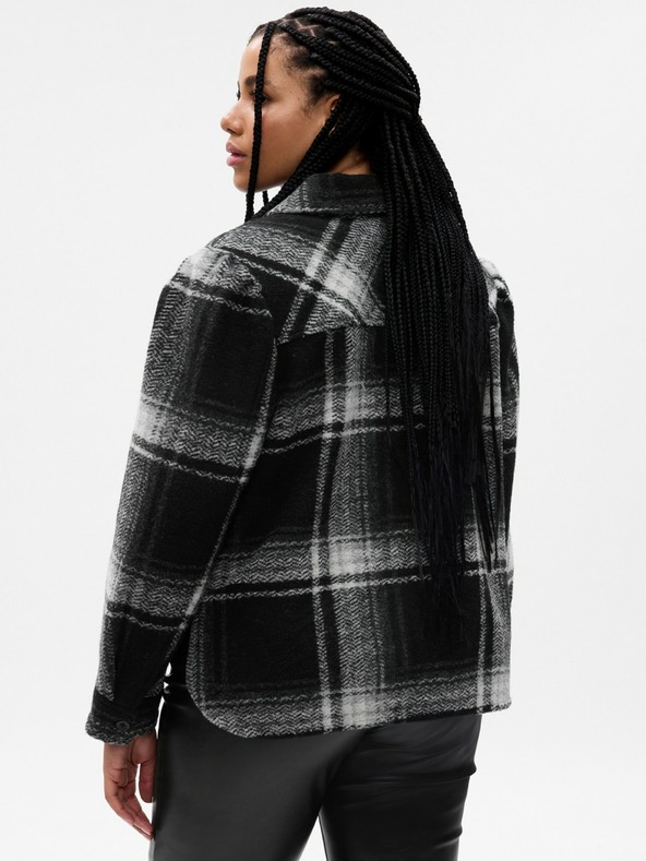 GAP Vlnená košeľová crop bunda GAP