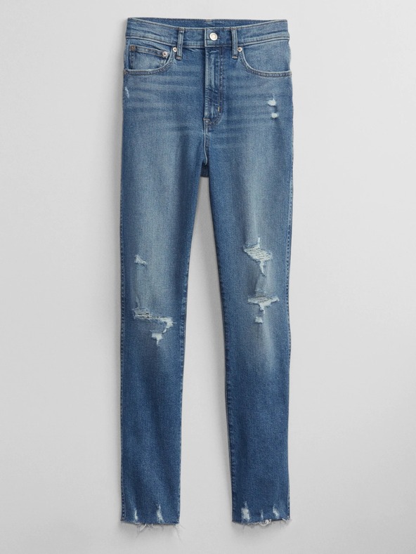 GAP Džínsy slim High Rise Destructed Vintage GAP