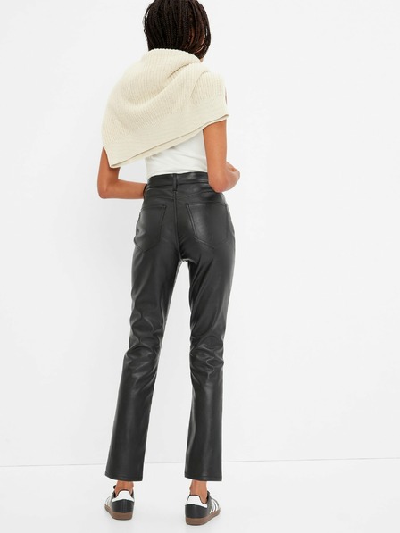 GAP Nohavice slim high rise z umelej kože GAP