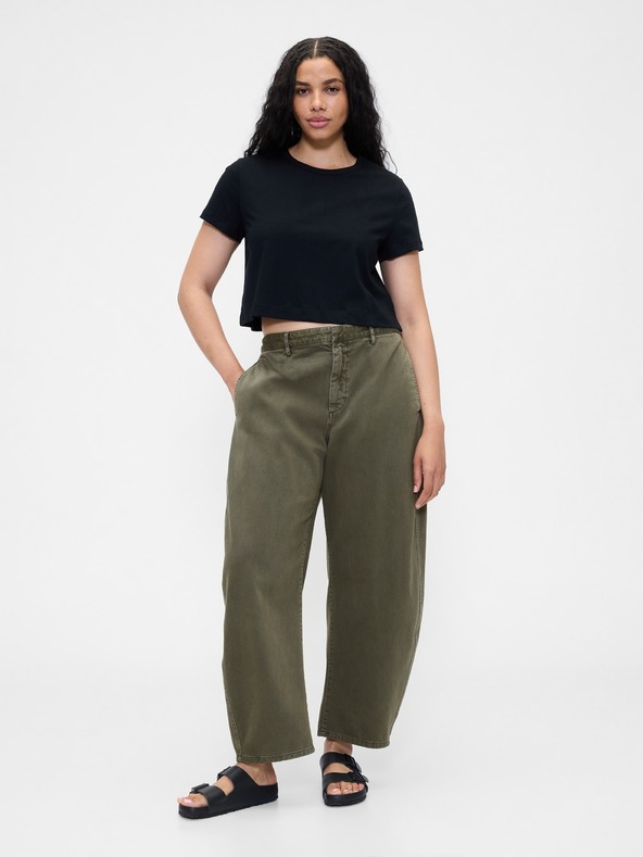 GAP Nohavice Mid Rise Twill Barrel GAP