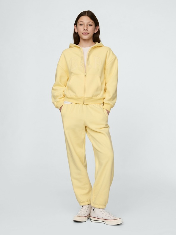 GAP Detské tepláky fleece logo army GAP