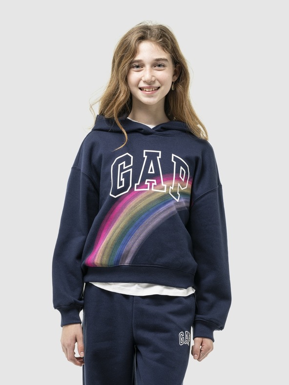 GAP Detská mikina s logom a fleece GAP