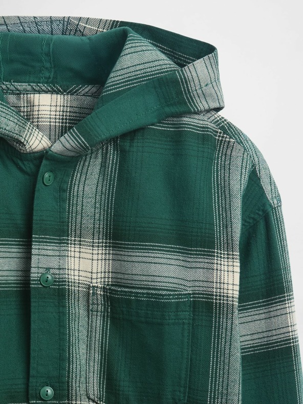 GAP Detská flanelová košeľa s kapucňou GAP