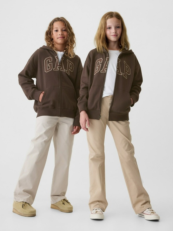GAP Detská mikina s logom a fleece GAP