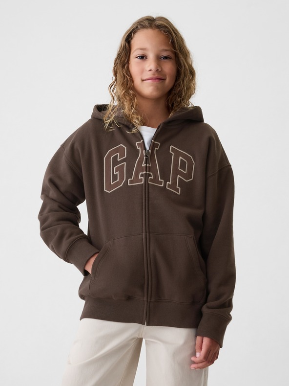 GAP Detská mikina s logom a fleece GAP