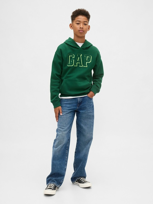 GAP Detská mikina s logom a fleece GAP