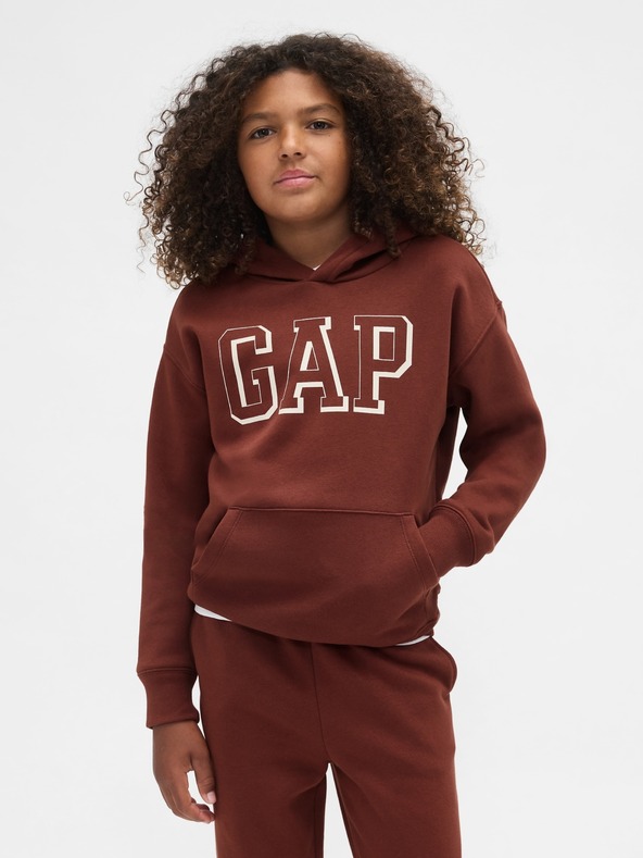 GAP Detská mikina s logom a fleece GAP