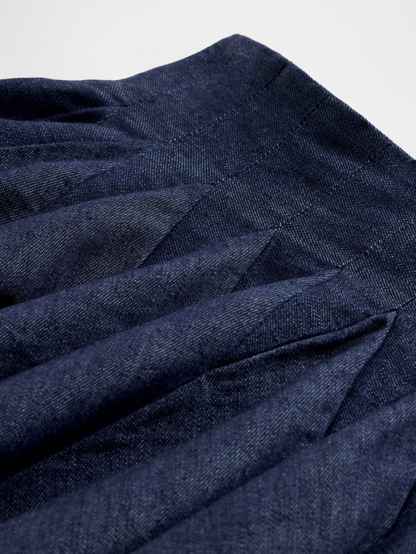 GAP Džínsová plisovaná mini sukňa GapStudio by Zac Posen GAP