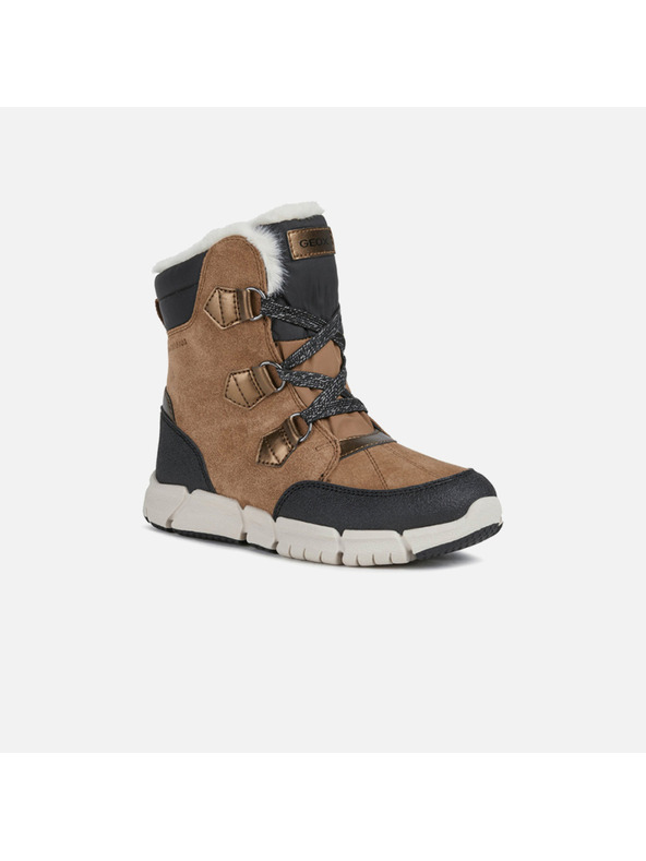 Geox Svetlohnedé dievčenské členkové topánky Geox Flexyper AB