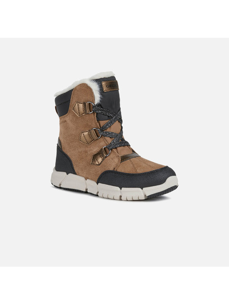 Geox Svetlohnedé dievčenské členkové topánky Geox Flexyper AB