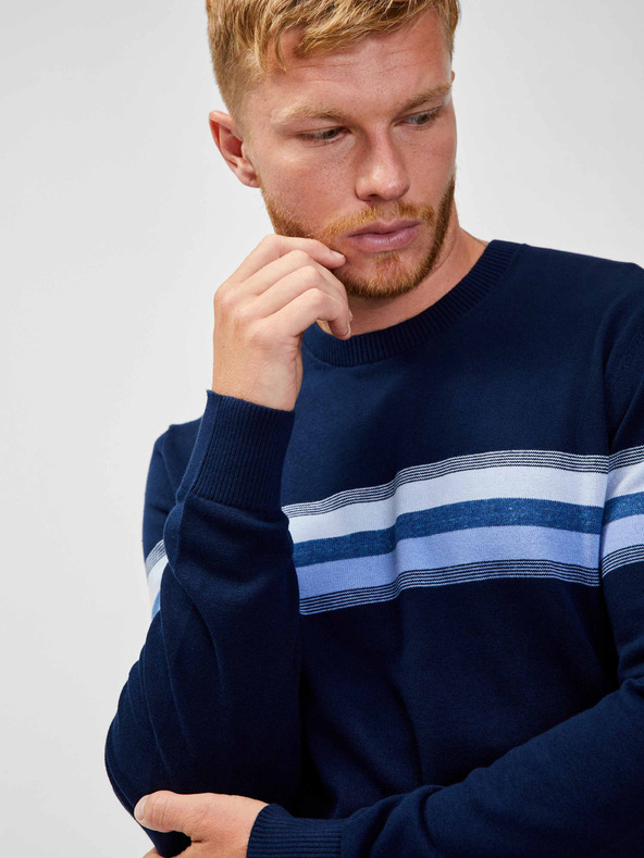 GAP Bavlnený sveter s pruhmi GAP