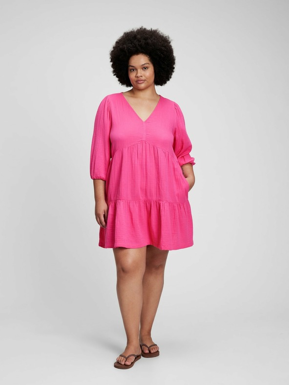 GAP Bavlnené volánové mini šaty GAP