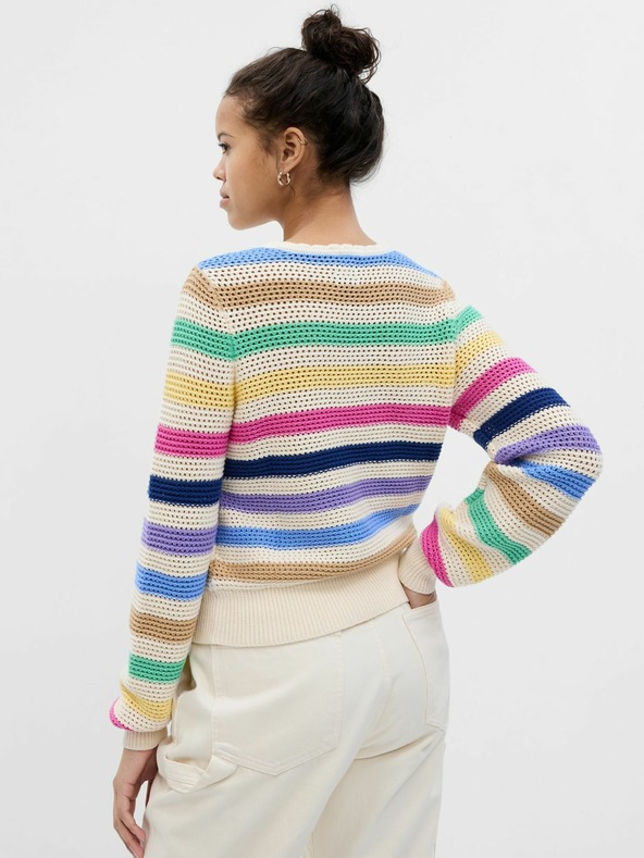 GAP Háčkovaný sveter s pruhmi GAP