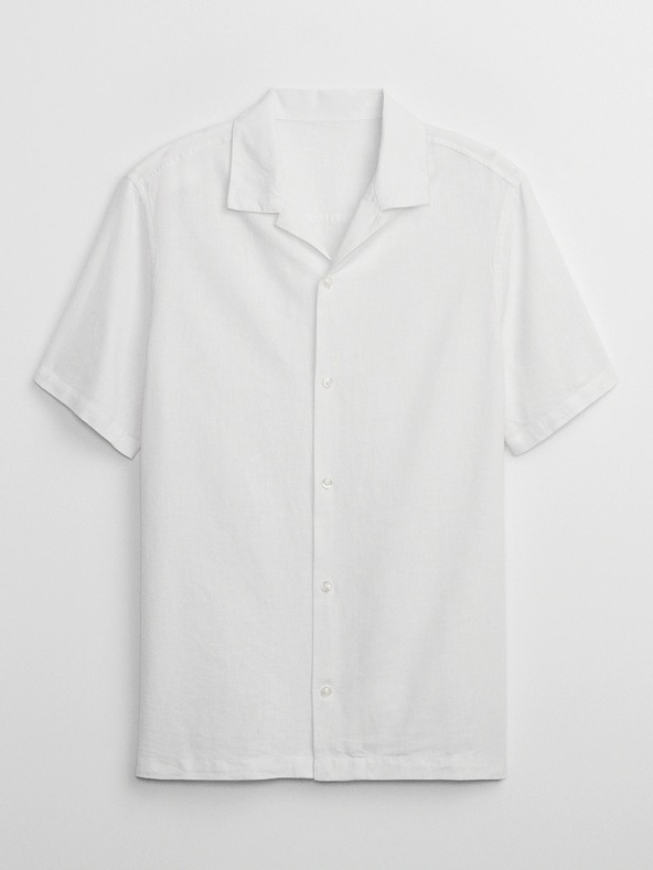 GAP Ľanová košeľa s rozhalenkou GAP